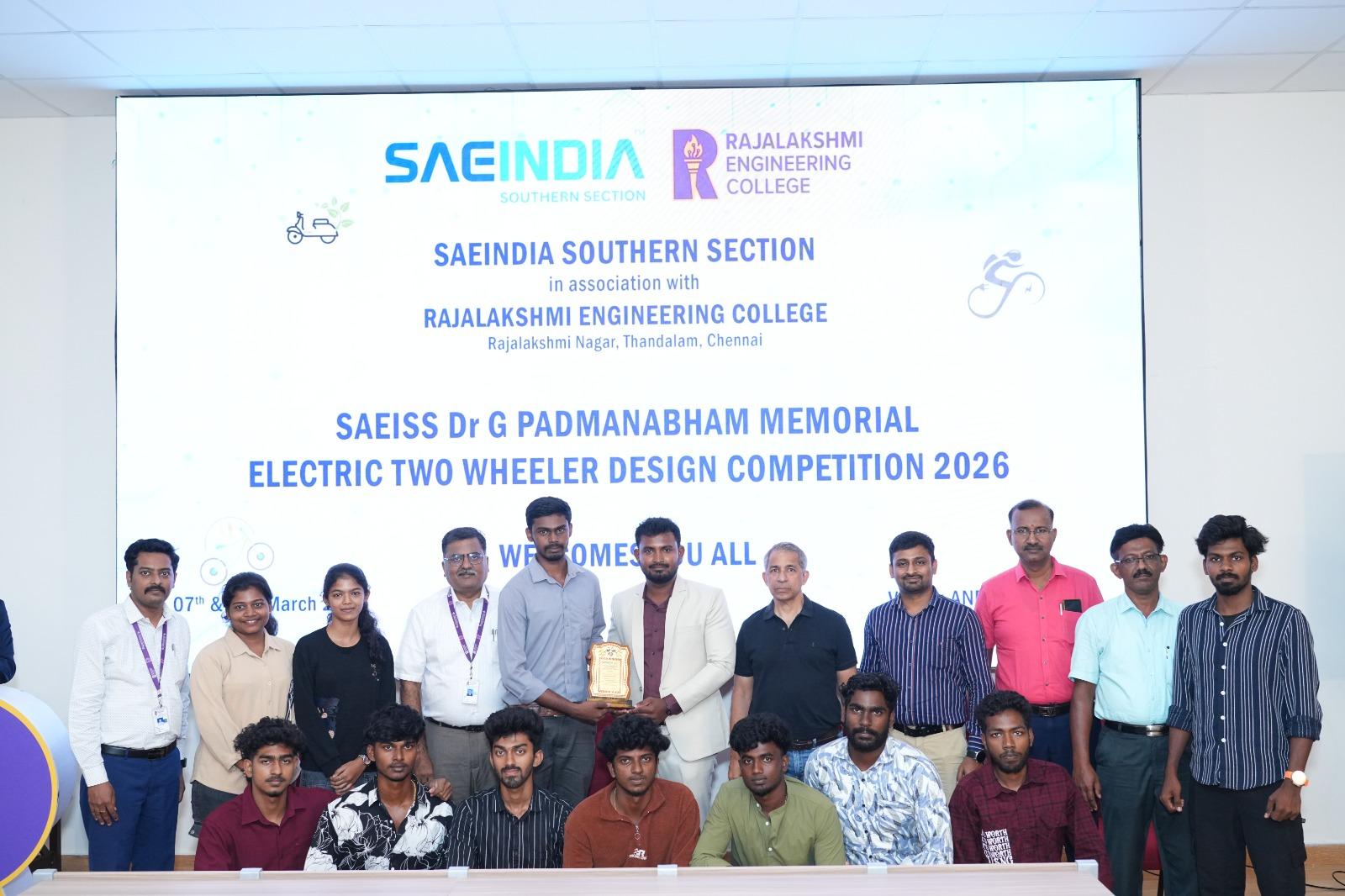 Team Sparks at SAEISS Dr G Padmanabham Memorial Electric Two Wheeler Design Competition 2026